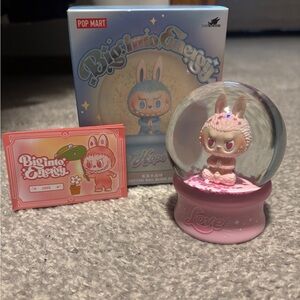 Pop Mart Big Into Energy Pink Love Snow Globe